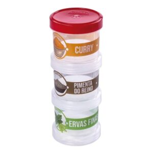 Kit 3 Porta Condimentos Temperos Organizador Plasútil 150ml