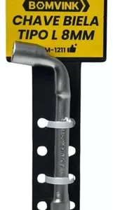Chave Biela Tipo L 8mm Bomvink BOM-1211 Reforçada Profissional para Mecânica e Manutenção