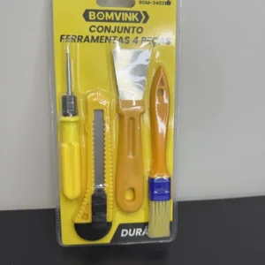 Conjunto de Ferramentas 4 Peças Bomvink BOM-3402 Kit Básico Profissional para Manutenção Geral