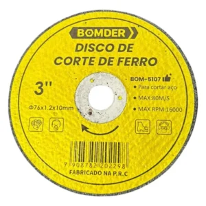 Disco de Corte para Ferro 3 Polegadas 76mm Bomvink BOM-5107 para Esmerilhadeira e Mini Retífica