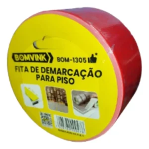 Fita Adesiva Demarcação de Solo Vermelha 18m x 48mm Bomvink BOM-1305 Alta Visibilidade