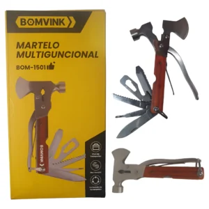 Martelo Multifuncional 14 em 1 Bomvink BOM-1501 Ferramenta Compacta com Funções Integradas