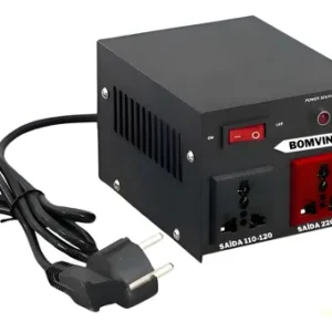Transformador Bivolt Slim 2000VA 110V/220V Bomvink BOM-9303 Conversor de Voltagem Preto