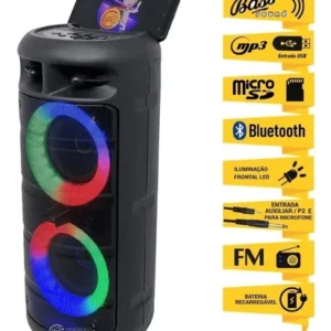 Caixa de Som Bluetooth Altomex AL-3308 Portátil USB TF FM Aux Bateria Recarregável