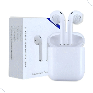 Fone de Ouvido Bluetooth TWS I12 Power On Stereo Sem Fio Microfone Estojo Recarregável Touch Android iPhone