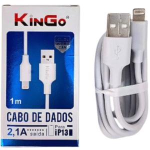 Cabo de Dados Kingo 2 Metros para iPhone 13 Lightning Carregamento Rápido iOS