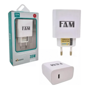 Carregador de Viagem FAM FCA-PD35 35W Power Delivery USB-C Carregamento Rápido