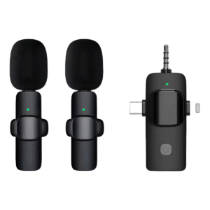 Microfone Bluetooth Peining MKF08 Sem Fio 2 Canais P2 Preto Profissional