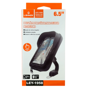 Suporte Celular Impermeável 6.5” Lehmox LEY-1958 Para Bike Moto À Prova D’Água Preto