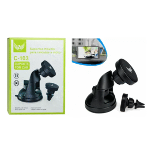 Suporte Celular Veicular Magnético Altomex C-103 2 em 1 Ventosa e Ar-Condicionado