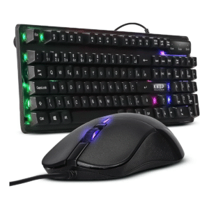 Kit Teclado E Mouse Gamer RGB Semi Mecânico Knup TE-118 USB Alta Performance
