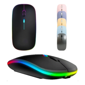 Mouse Sem Fio Recarregável Eletromex EL-2103 RGB LED Ergonômico Alta Precisão