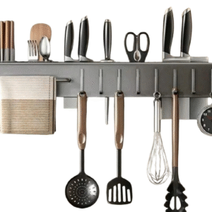 Suporte Organizador De Parede B-MAX BM-F1328 50cm Com Ganchos Para Cozinha Utensílios