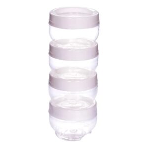 Título: Kit 4 Potes Organizadores Gire e Trave 220ml Branco Plasútil
