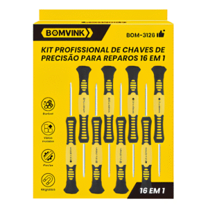 Kit 6 Chaves com 12 Pontas Isoladas Bomvink BOM-3110 Uso Elétrico Profissional