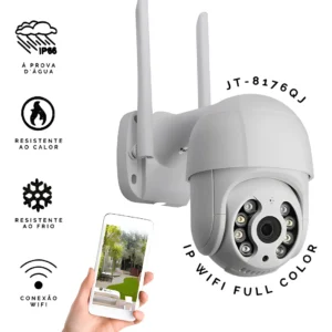 Câmera de Segurança IP Wi-Fi Jortan JT-8176QJ Full Color Smart Visão Noturna Colorida Monitoramento Remoto