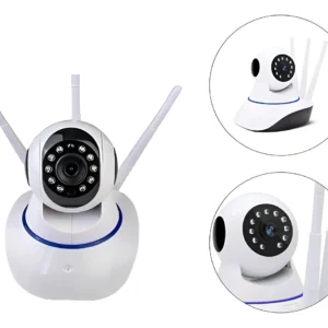 Camera WiFi Lehmox LEY-17 3 Antenas HD Visao Noturna Audio Bidirecional Deteccao Movimento Micro SD Celular App