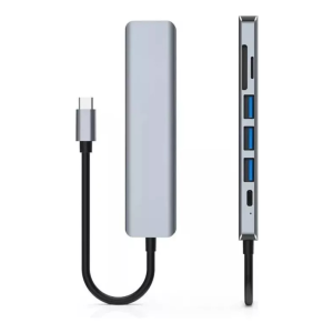 Adaptador Hub USB-C Tipo C Altomex AU-575 USB 3.0 HDMI Leitor SD TF MacBook