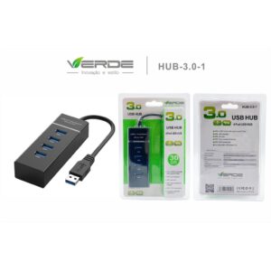 Hub USB 3.0 4 Portas Marca Verde HUB-3.0-1 Alta Velocidade Expansor USB