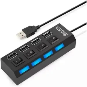 Hub USB 2.0 4 Portas Lehmox LEY-21 Expansor de Conexões para Notebook e PC