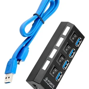 Hub USB 4 Portas Lehmox LEY-201 Expansor de Conexões para PC, Notebook e Periféricos