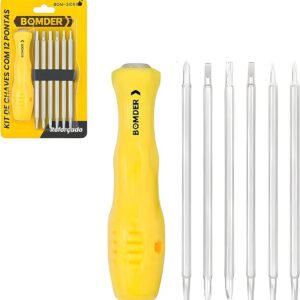 Kit de Chaves 12 Pontas Reforçado Bomvink 3105 Multiuso Profissional Alta Resistência
