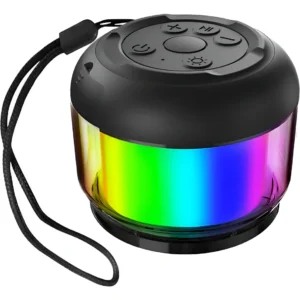 Caixa de Som Bluetooth Altomex AL-8370 com Luzes LED Portátil Recarregável USB FM Auxiliar