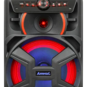 Caixa de Som Amplificada Amvox ACA221 Bluetooth Potente USB FM Entrada Microfone Karaokê Portátil