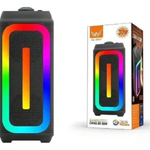 Caixa de Som Bluetooth Altomex AL-3827 30W LED USB FM Microfone Portátil Recarregável