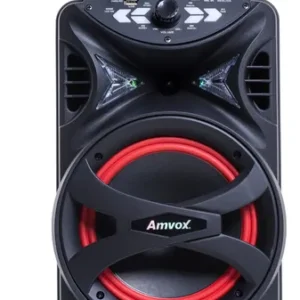 Caixa de Som Bluetooth Amplificada Amvox ACA-255 250W Woofer 8 Pol USB FM Karaokê Bivolt