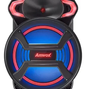 Caixa de Som Bluetooth Amplificada Amvox ACA-550 550W Woofer 12 Pol USB FM Karaokê Bivolt