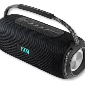 Caixa de Som Bluetooth Portátil FAM A042 Resistente Água USB FM AUX Micro SD Recarregável