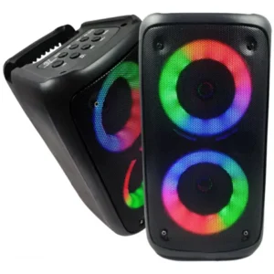 Caixa de Som Bluetooth Altomex Rock Box AL‑3303 10W Portátil USB MicroSD AUX Rádio FM LED Bateria Recarregável