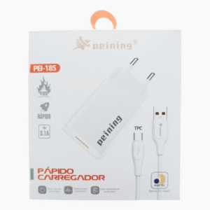 Carregador Peining PEI-185 Tipo C Turbo Rápido Bivolt Fonte Celular Android USB-C