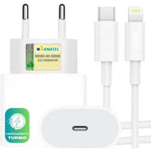 Carregador Lehmox 25W USB-C iOS Turbo Rápido Power Adapter Bivolt iPhone