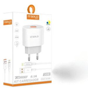 Carregador Turbo A’gold CA31-6 30W 6.1A Rápido Para iPhone Bivolt