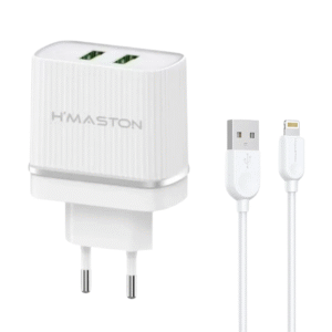 Carregador Turbo Hmaston Y44-2 3.1A Para iPhone 2 USB Bivolt Fonte Rápida Celular