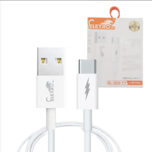 Cabo USB Tipo C Eletromex EL-3113-TY Carregamento Rápido Dados Android Resistente