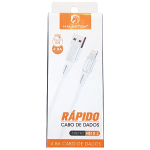 Cabo USB Lightning Hmaston HB10-2 1M Carregamento Rápido Dados iPhone Resistente