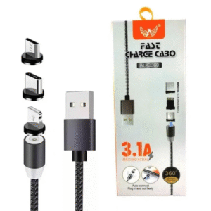 Cabo Magnético 3 em 1 Altomex AL-C360 Tipo C Lightning Micro USB Carregamento Rápido
