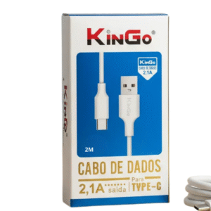 Cabo Tipo C 2M Kingo 2.1A Carregamento Rápido Dados Android Resistente