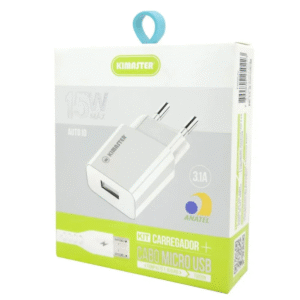 Kit Carregador Kimaster T502UV 2 Saídas USB Carregamento Rápido iPhone Android