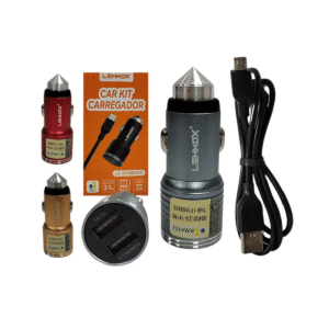 Carregador Veicular Lehmox LE-505 Micro com Cabo Micro USB Carregamento Rápido