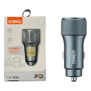 Turbo Carregador Veicular Lelong LE-536 Carregamento Rápido Automotivo 2 USB