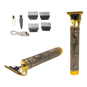 Máquina De Cortar Cabelo Profissional Kapbom KA-3603 Sem Fio Recarregável Dourada Aparador Barba Cabelo Barbeador Elétrico