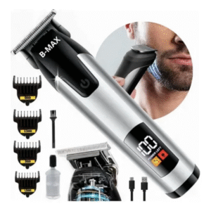 Máquina De Cortar Cabelo Profissional B-Max BM-C026 Recarregável USB Com Visor LCD Aparador Barba E Cabelo
