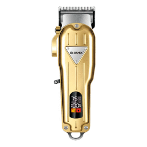 Máquina De Cortar Cabelo Profissional B-Max BMC-027 Dourada Sem Fio Recarregável Aparador Barba Cabelo Barber