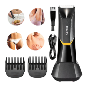 Aparador De Pelos Corporal Kemei KM-3208 Recarregável Sem Fio À Prova D Água Depilador Íntimo Masculino