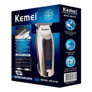Máquina De Acabamento Kemei KM-9164 Profissional Recarregável USB Display Digital Aparador Barba Cabelo