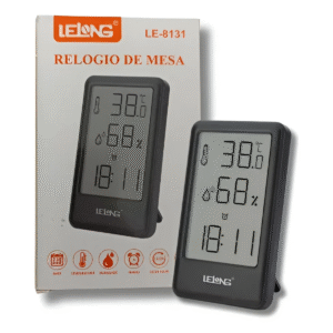 Relógio De Parede Lelong LE-8131 Digital Calendário Temperatura Alarme Números Grandes Mesa Ou Parede